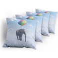 thumbnail image 5 of Ambesonne Animal Throw Pillow Cover 4 Pack, Baloons Sky Art, 18", Multicolor, 5 of 7