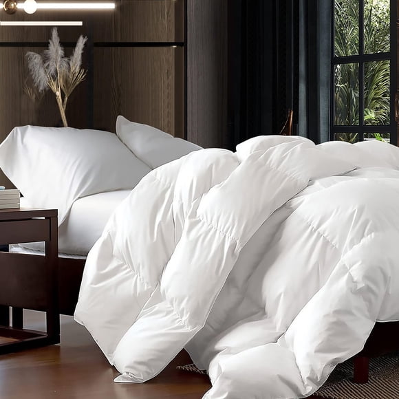 Edredón egipcio de lujo, cama extragrande, color blanco