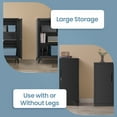 thumbnail image 3 of LEDREM Metal Storage Cabinet with Lockable Doors and Adjustable Shelves,Garage,Office&Utility Organizer,Rust-Resistant Steel,Black, 3 of 5