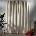thumbnail image 3 of 3S Brother's Extra Long Solid Luxury Matte Velvet Soft Curtain Off White Single Panel Hanging Back Tap & Rod Pocket Home Décor 5-25 Feet Custom Made Curtains -Made in Turkey Each(52"x288"), 3 of 7