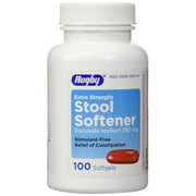 Rugby Docusate Sodium Stool Softener Extra Strength 250 mg. 100/Btl (Pack of 3)