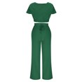 thumbnail image 6 of ZyeKqe Lounge Sets for Women Puff Short Sleeve Crop Top Drawstring High Waisted Pants Casual Outfits, 6 of 6