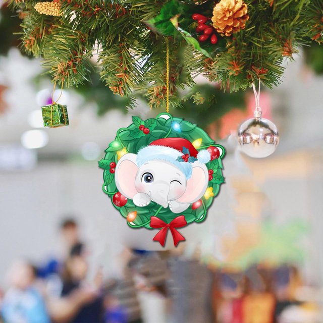 Fiudx Liquidación De Ofertas Flash Decoración Navideña Árbol De Navidad Plano Estilo Retro Decoración Del Hogar Adornos De Coche