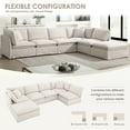thumbnail image 6 of Harper & Bright Designs Modular Sectional Sofa Set with Movable Ottoman, Chenille 6-Seat L-Shaped Couch, Oversized Free Combination Sectional Sofe with for Living Room, Off White, 6 of 20