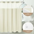 thumbnail image 3 of Barossa Design Waffle Weave Shower Curtain with Snap in Liner, Mesh Window, 71"W x 74"L, Cream, 3 of 6