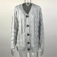 thumbnail image 6 of Abcnature Womens Boho Patchwork Cardigan Long Sleeve Open Front Knit Sweaters Coat Pockets Gray M, 6 of 6