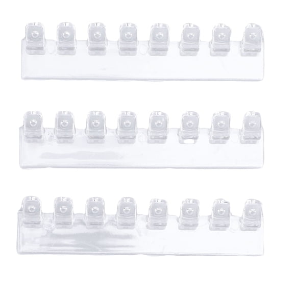 Yajisi 3 Pcs Acrylic Necklace Holder Wall Mounted Jewelry Organizer with 8 Hooks Transparent Hanger for Earrings Bracelets and Keys, 3.7 inches / 9.5 cm