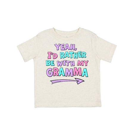 

Inktastic Yeah I d Rather be with My Gramma in Pink Blue and Purple Gift Toddler Boy or Toddler Girl T-Shirt