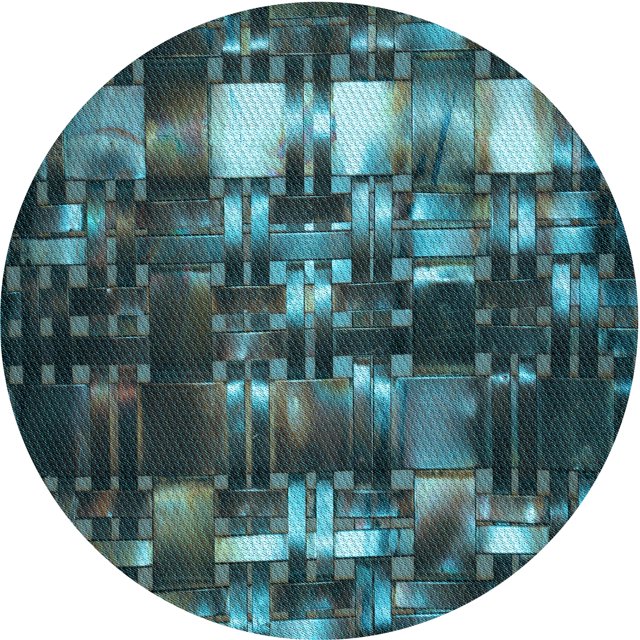 Ahgly Company Machine Washable Indoor Round Transitional Dark SlateGray or Dark SlateGrey Green Area Rugs, 5' Round