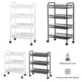 thumbnail image 1 of PENGXIANG 4-Tier Rolling Storage Organizer Mobile Utility Cart with Locking Wheels and 4 Hooks for Kitchen Bathroom Laundry Office Balcony Living Room, Black, 1 of 6
