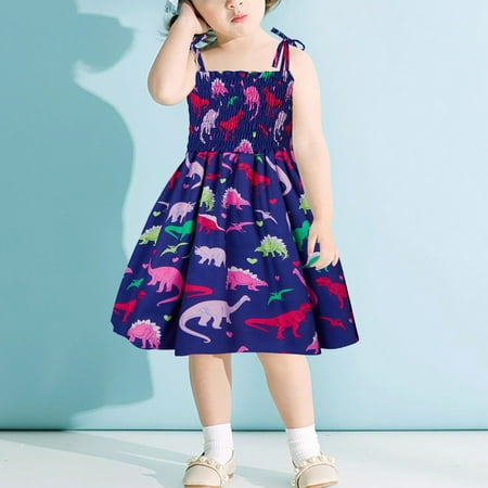 

toddler baby kids girls sleeveless strap summer beach dresses casual clothes