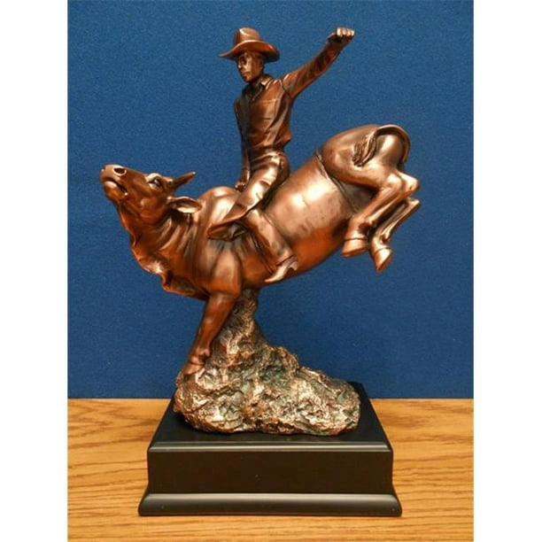 Marian Imports F54246 Sculpture en Résine Plaquée Bronze Cowboy - 7,5 x 5 x 11,5 Po.