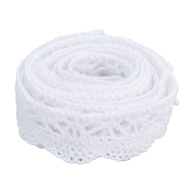 LHCER Lace Ribbon DIY Cotton Net 2cm Width 20 Yards Elegant Fabric Lace Trim for Curtain Clothes Tablecloth Gift Package,Craft Lace Ribbon,Lace Trim