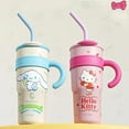 thumbnail image 2 of Hello Kitty Sanrio Vacuum Cup Kawaii Cinnamoroll Cartoon Hot Water Large Capacity Straw Cup Anime Students Festivals Girls Gifts, 2 of 10