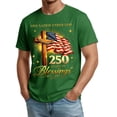 thumbnail image 3 of Havenx 250th Anniversary Usa Shirt for Men Short Sleeve Crew Neck Shirt American Flag Design T-Shirts Cross Patriotic 250 Years Of Freedom Top,Dark Green S, 3 of 4
