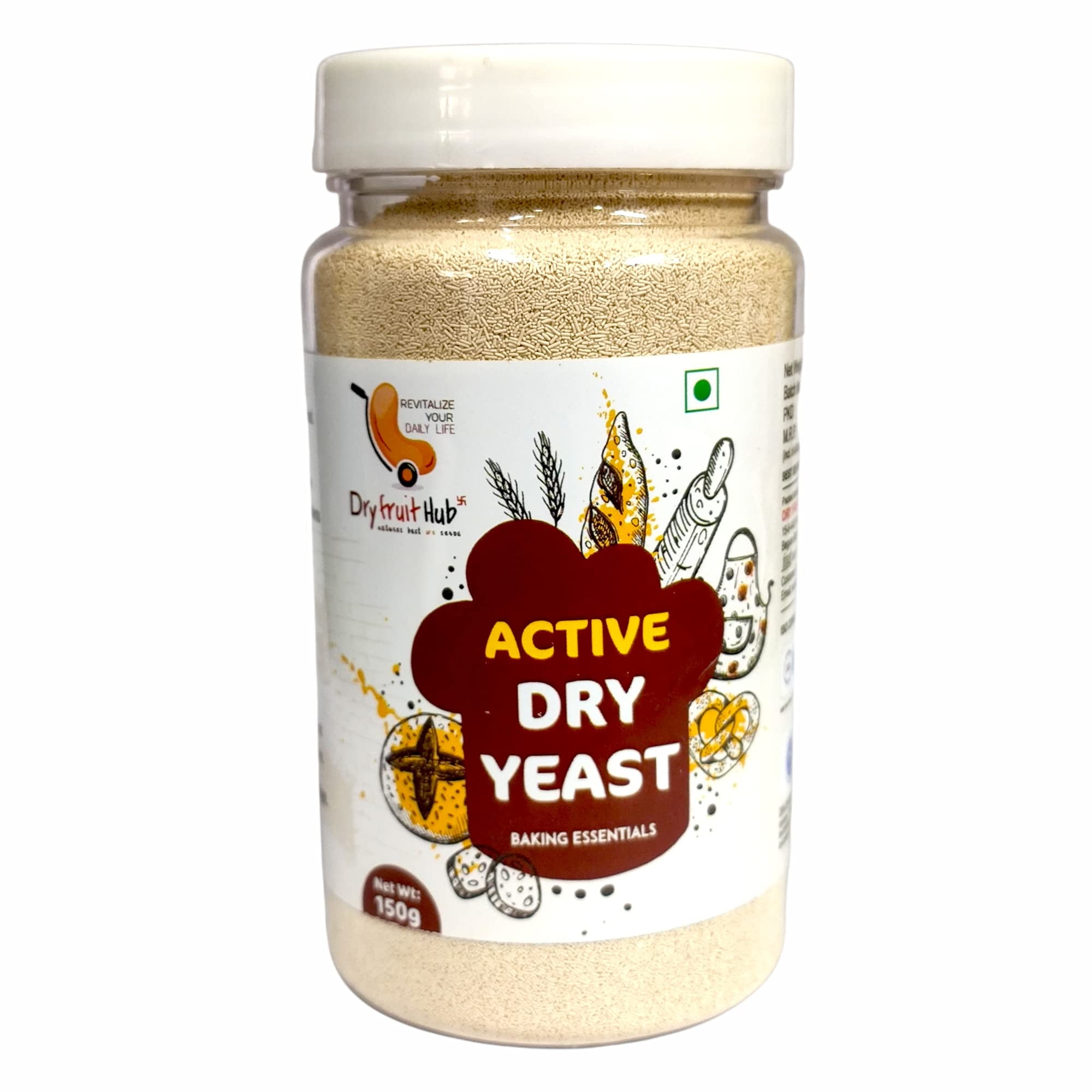 Dry Fruit Hub Active Dry Yeast 150gms, Yeast for Baking, Dry Yeast for Baking, Instant Yeast
