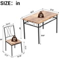 thumbnail image 4 of Ourlova Dining Table Set for 4 Dining Room Table Set with 4 Cozy Chairs Small Kitchen Table Set 5-Piece Farmhouse Rectangular Dining Room Table Set Space Saving Dining Table for Apartment, 4 of 8