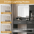 thumbnail image 7 of Hassch 35.4" Vanity Desk with Lights and Mirror, Makeup Dressing Table with Open Shelf, 2 Cabinets and 2 Drawers for Bedroom, Easy Assembly, Black, 7 of 7
