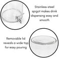 thumbnail image 3 of BirdRock Home 1.5 Gallon Beverage Dispenser with Lid - Hammered Glass, 3 of 4