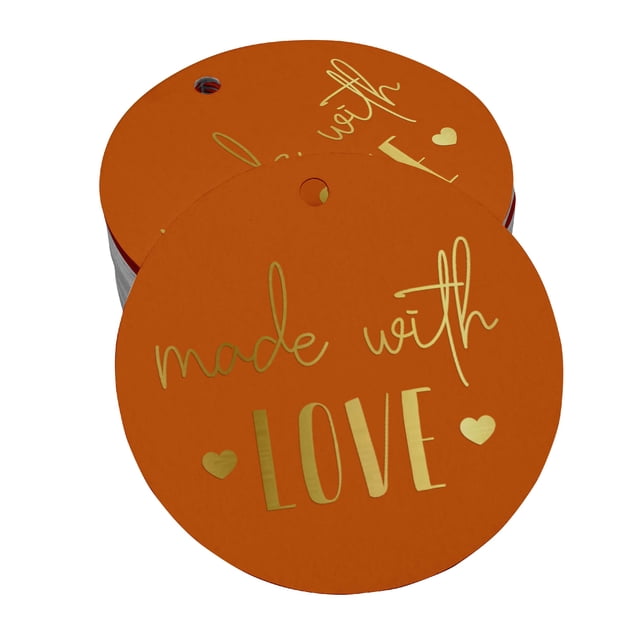 Inkdotpot Gold Foil Paper Hang Tags Made With Love Text Favor Tags 50 Pieces