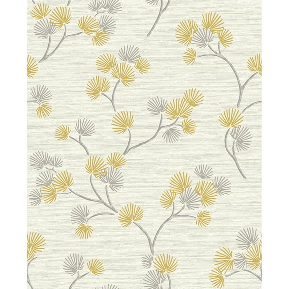 Fine Decor Kira Mustard Trail Wallpaper, 20.5-in by 33-ft