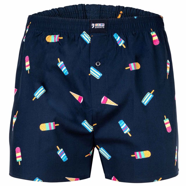 Happy Shorts Boxers de hombre tejidos - Estilo americano, algodón, estampados Ice XL (X-Large)