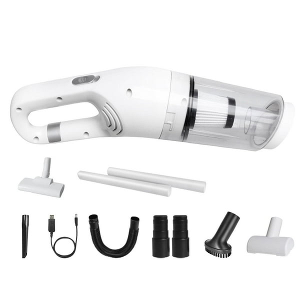 Aspiradoras de mano recargables por USB con cepillo para pisos, aspiradora de varilla, aspiradora para alfombras B blanco