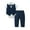 Blue, variant on CARETOO Baby Boy Clothes Toddler Boy Outfits 4PC Gentleman Dress Romper Vest Pants Bow Tie Suit Set