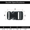 thumbnail image 2 of 1 1/4 Inch Side Quick Release Plastic Black Buckles, 2 of 3