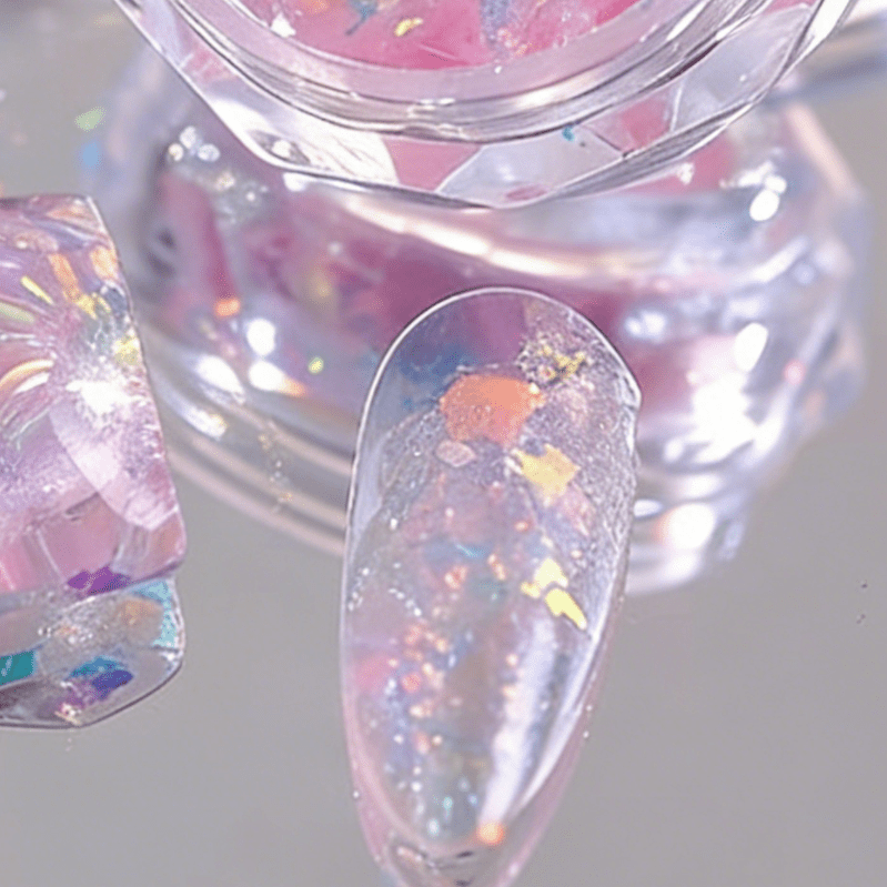 suxuMhao Decor Nail Glitter Powder, 1.9g Total (5 Pieces, 0.38g Each), Multiple Colors, Nail Holographic Powder, Nail Iridescent Flakes, Nail Opal Powder, Perfect for Nails DIY Crafts, Style 11