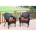 thumbnail image 5 of Jeco Wicker Patio Chair in Brown and Tan (Set of 2), 5 of 5