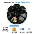 thumbnail image 4 of Oazouf Extra Large Black Weekly Pill Organizer, BPA-Free Travel Pill Box Case for Pills, Tablets, Vitamins, Fish Oil, Supplements, 4 of 9