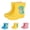 Yellow, variant on Girls Rain Boots Kids Footwear Cute Bunny Dinosaur Design Lightweight Soft Sole Comfortable For Daily Wear And Rainy Season