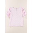 thumbnail image 2 of POGLIP Women's Pink Floral Smocked Puff Sleeve Blouse, 2 of 6