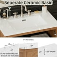 thumbnail image 4 of Christopher Knight Home 31" Farmhouse Bathroom Vanity, Vintage MDF Cabinet with Ceramic Sink, Antique Natural, 4 of 10