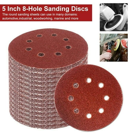 

Goory 1/10/100Pcs 5 8 Hole Sanding Discs Paper 40-2000 Grit Hook & Loop Sandpaper Sander Pads