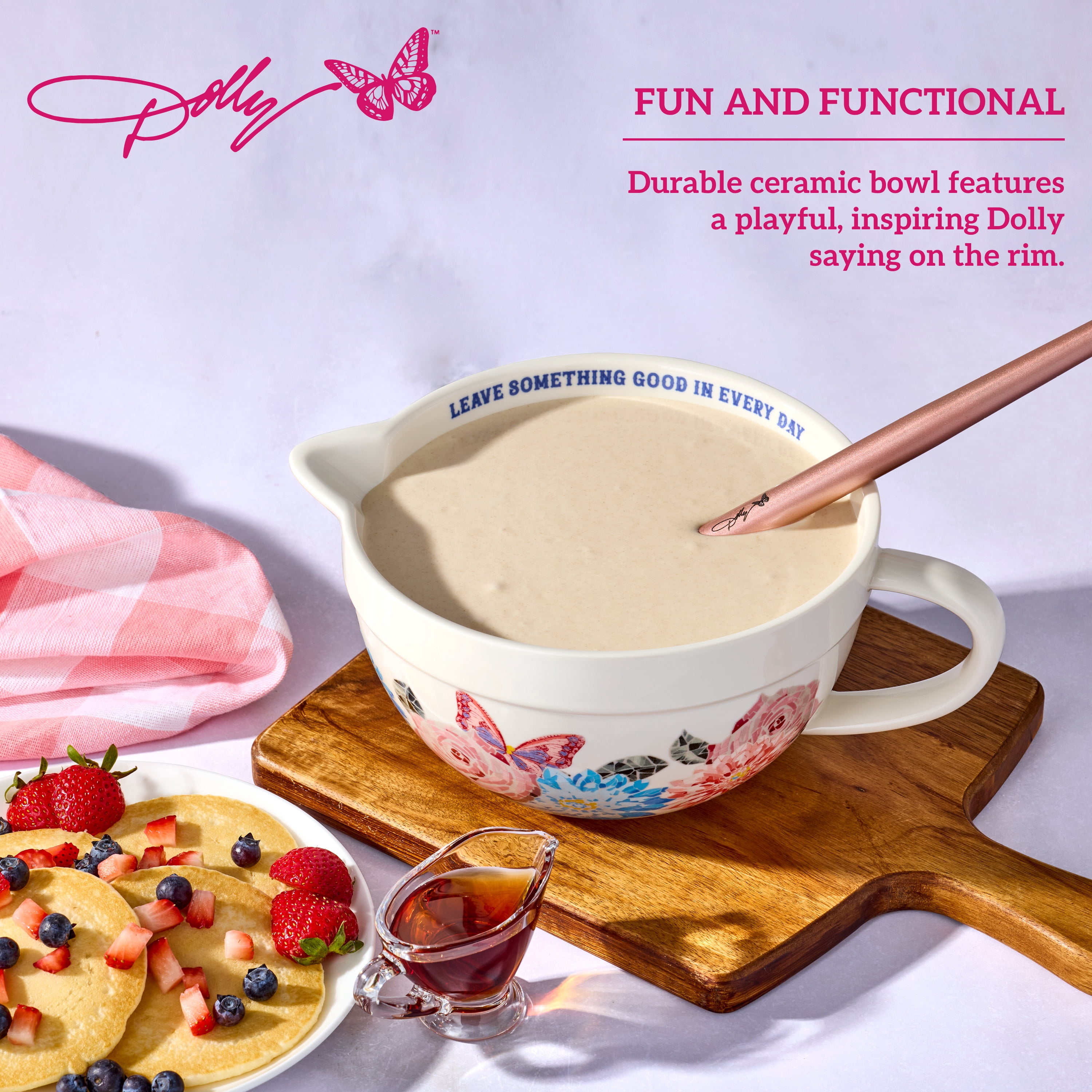 Dolly Parton 2.5 Quarts Ceramic Batter Bowl