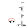 thumbnail image 4 of AoneJewelry 1.50 Carat Oval Shape Aquamarine and Black Diamond Ring in 10K Solid Rose Gold, 4 of 5