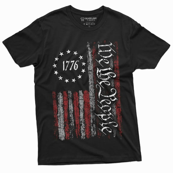 We The People Tee Shirt 1776 Independence Day 4Th Of July Usa Graphic Flag Print T-Shirt