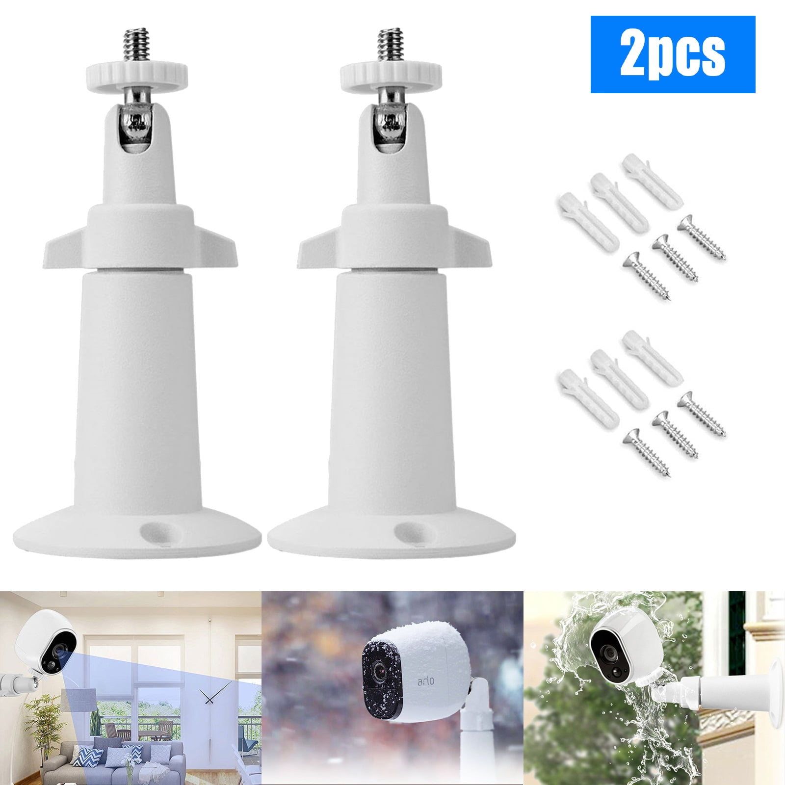 4/2/1PCS Security Metal Wall Mount Bracket 360 Degree Adjustable Indoor