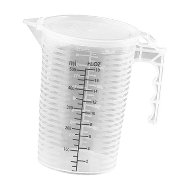 Taza medidora transparente, recipiente medidor con asa, resistente a la oxidación, utensilios de cocina para pastelería, jarra medidora multiusos 500ml