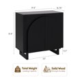 thumbnail image 2 of allforwood Mid-Century Modern Arched Door Wooden Storage Cabinet - Versatile, Buffet and Media Console with Soft-Close Hinges, Adjustable Shelves and Solid Wood Legs (Midnight Charcoal), 2 of 6