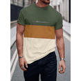 thumbnail image 3 of Camiseta con estampado de letras en bloques de colores para hombre, camiseta básica de manga corta estilo Harajuku, camiseta informal de cuello redondo para hombre, 3 of 5