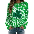 thumbnail image 2 of Up to 65 off!Lolmot St Patricks Day Sweatshirt for Women Fashion Tye-Dye Shirt Pullover Loose Fit Shamrock Clover Print Shirts Casual Irish Gift Holiday Long Sleeve Tops, 2 of 3
