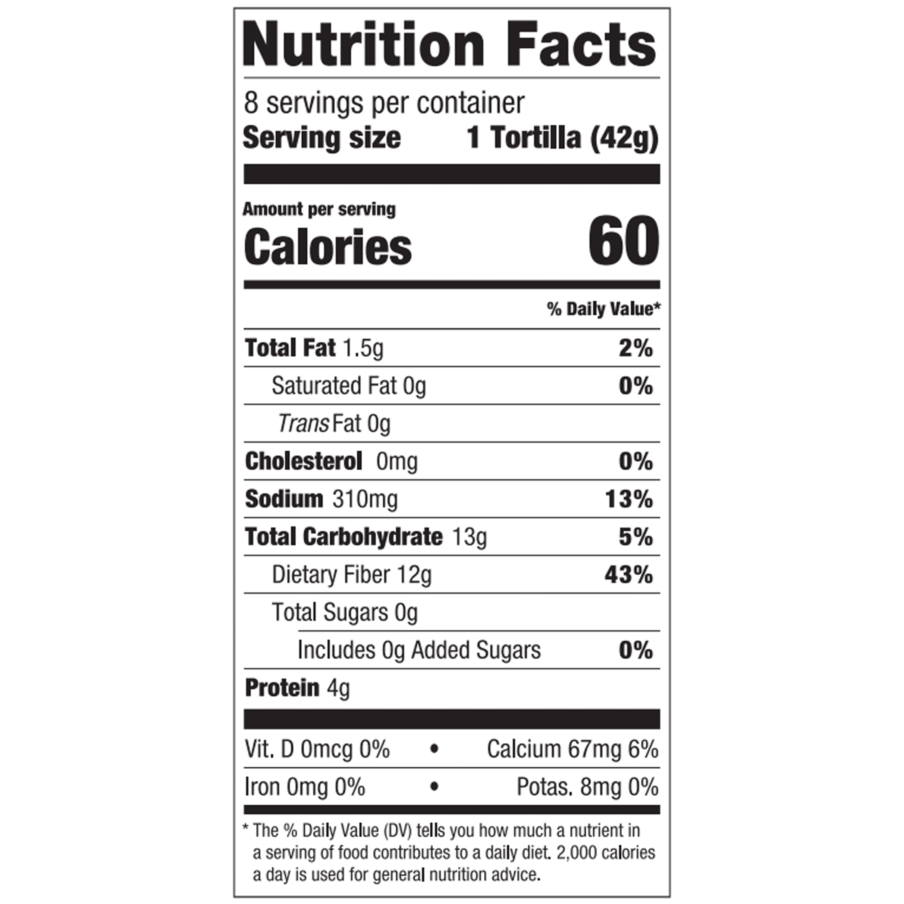 La Banderita Carb Counter Zero Net Carbs Soft Taco Flour Tortillas, 11.8 oz, 8 Count