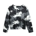 thumbnail image 5 of Long Sleeve Kids Shirts Girls Camouflage Print Tops Front Knot Shirt Round Neck Tshirts Casual Blouse Tops, 5 of 9