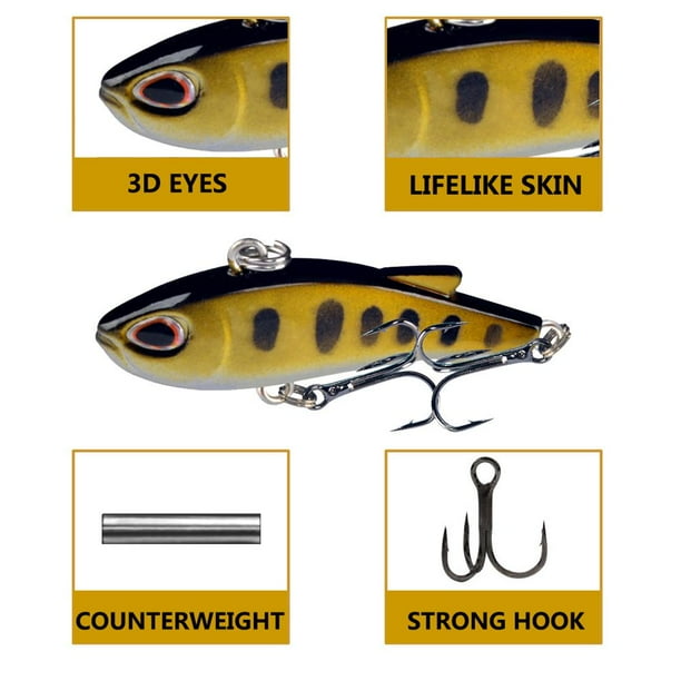 A anzuelos pesca 4g 4cm cebo artificial agudos duros VIB señuelos aparejos (estilo) JShteea Para Estrenar