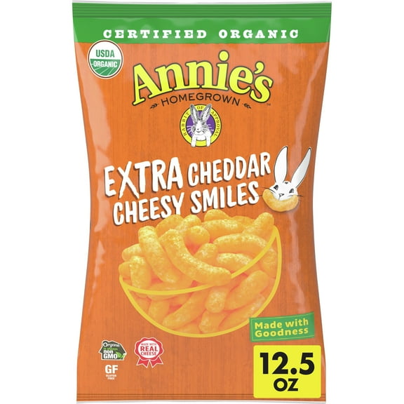 Annie's Organic Extra Cheesy Cheddar Bunnies Snack Puffs, 12.5 oz