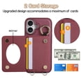 thumbnail image 4 of ELEHOLD Case for iPhone 16,Detachable Lanyard Crossbody Leather Wallet Case with Ring Holder & Mirror,Winered, 4 of 7
