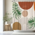 thumbnail image 6 of Boho Mid Century Shower Curtain Abstract Bohemian Geometric Shower Curtains for Bathroom Decor 72W x 72 L Inches Leaf Neutral Modern Waterproof Fabric Shower Curtains, 6 of 6